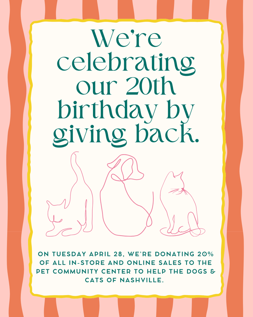 Let's celebrate our 20th birthday by helping cats & dogs of Nashville!