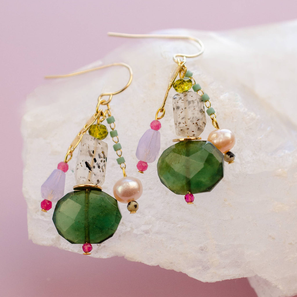 Gemstone Dangle Earrings - Freshie & Zero Studio Shop