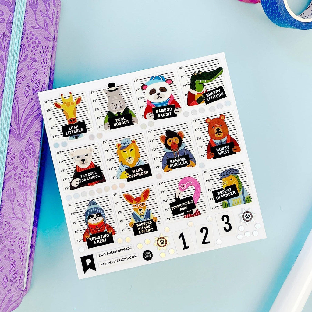 Zoo Break Brigade Sticker Sheet by Pipstickers - Freshie & Zero Studio Shop