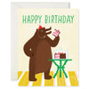 Bear Eating Cake Birthday Card - Freshie & Zero Studio Shop