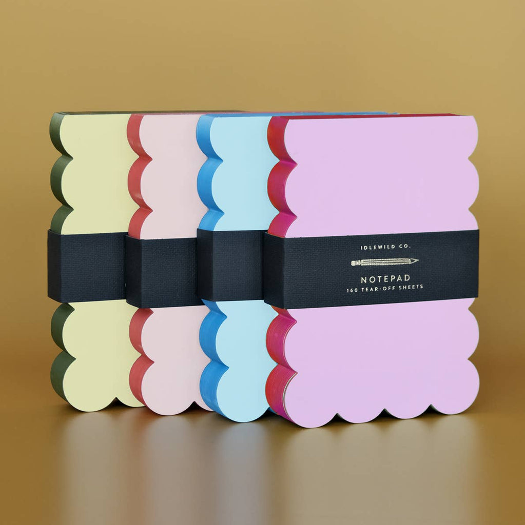 Scalloped Shaped Notepad | Lilac + Hot Pink Edge - Freshie & Zero Studio Shop