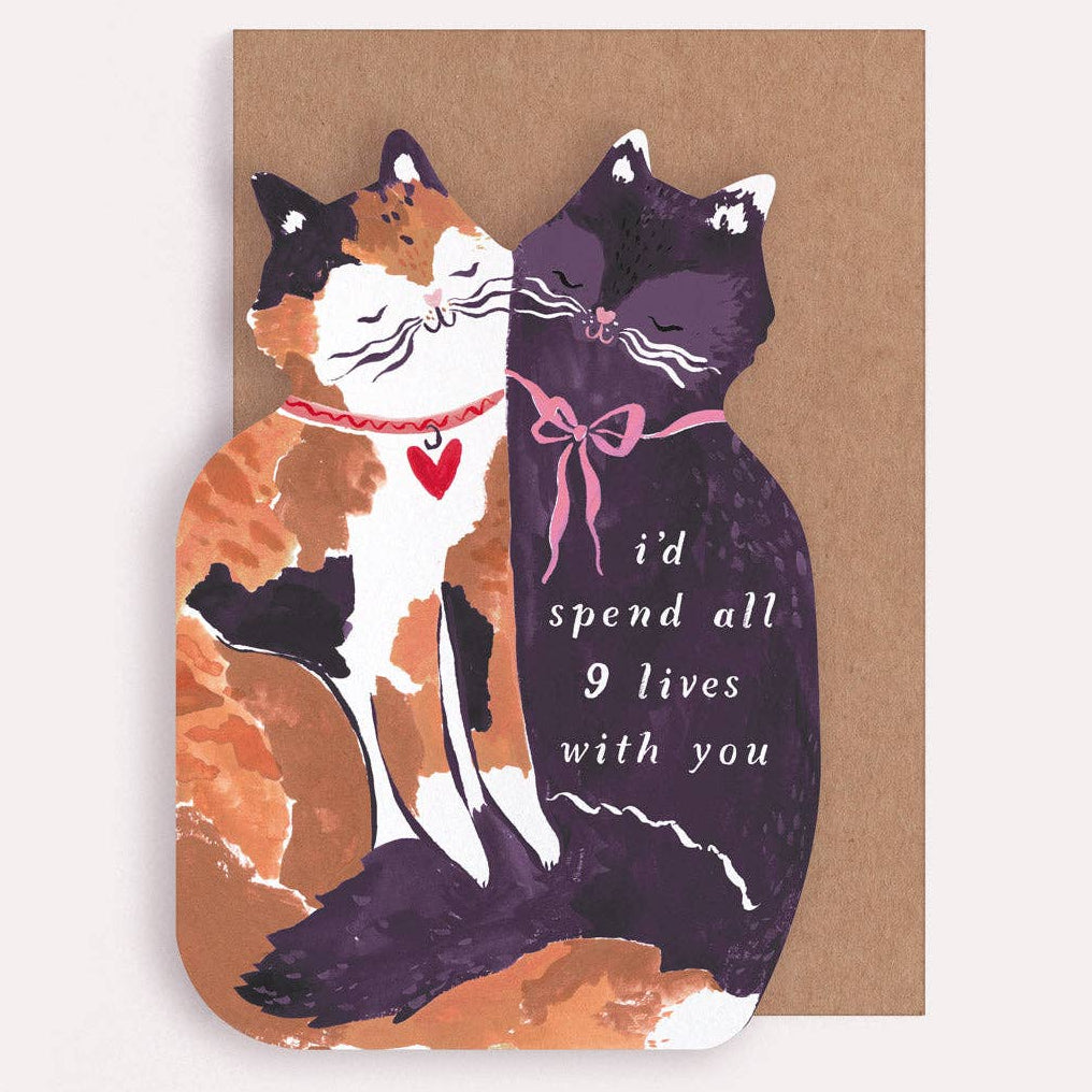 Nine Lives Cat Anniversary Card - Freshie & Zero Studio Shop