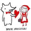 Little Red Letterpress Valentine Card - Freshie & Zero Studio Shop