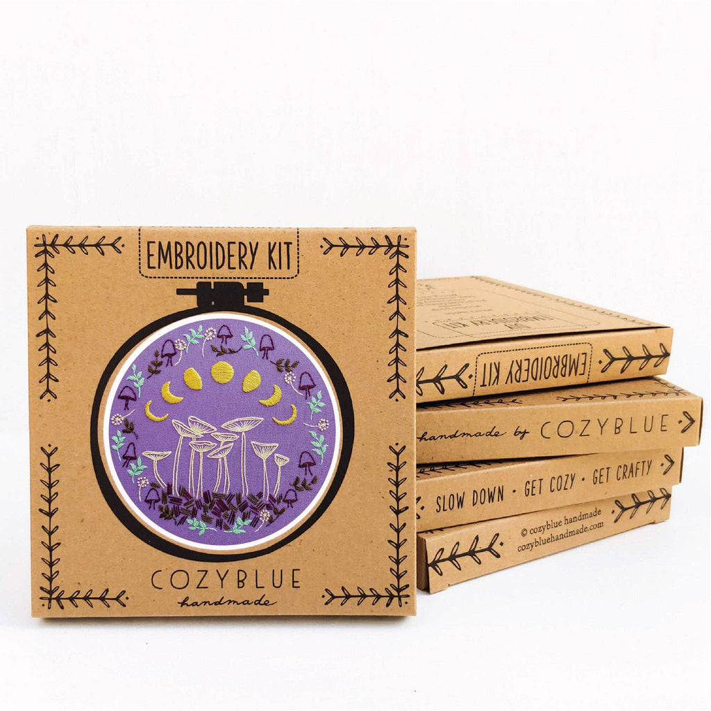 Fairy Ring Moons & Mushrooms Embroidery Kit by Cozyblue - Freshie & Zero Studio Shop