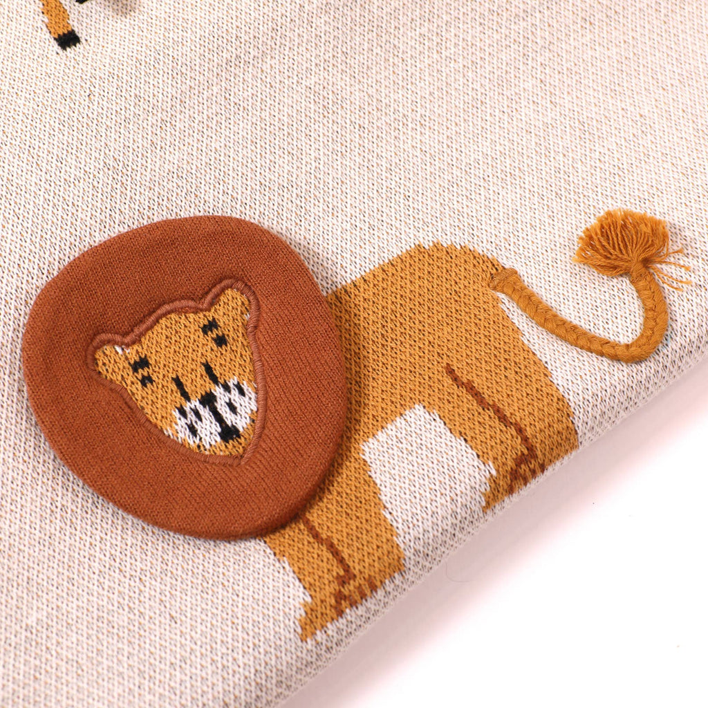 Organic Cotton 3D Knit Baby Blanket - Savannah Safari - Freshie & Zero Studio Shop