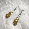 Gold Striped Olive Tapered Earrings - Freshie & Zero Studio Shop