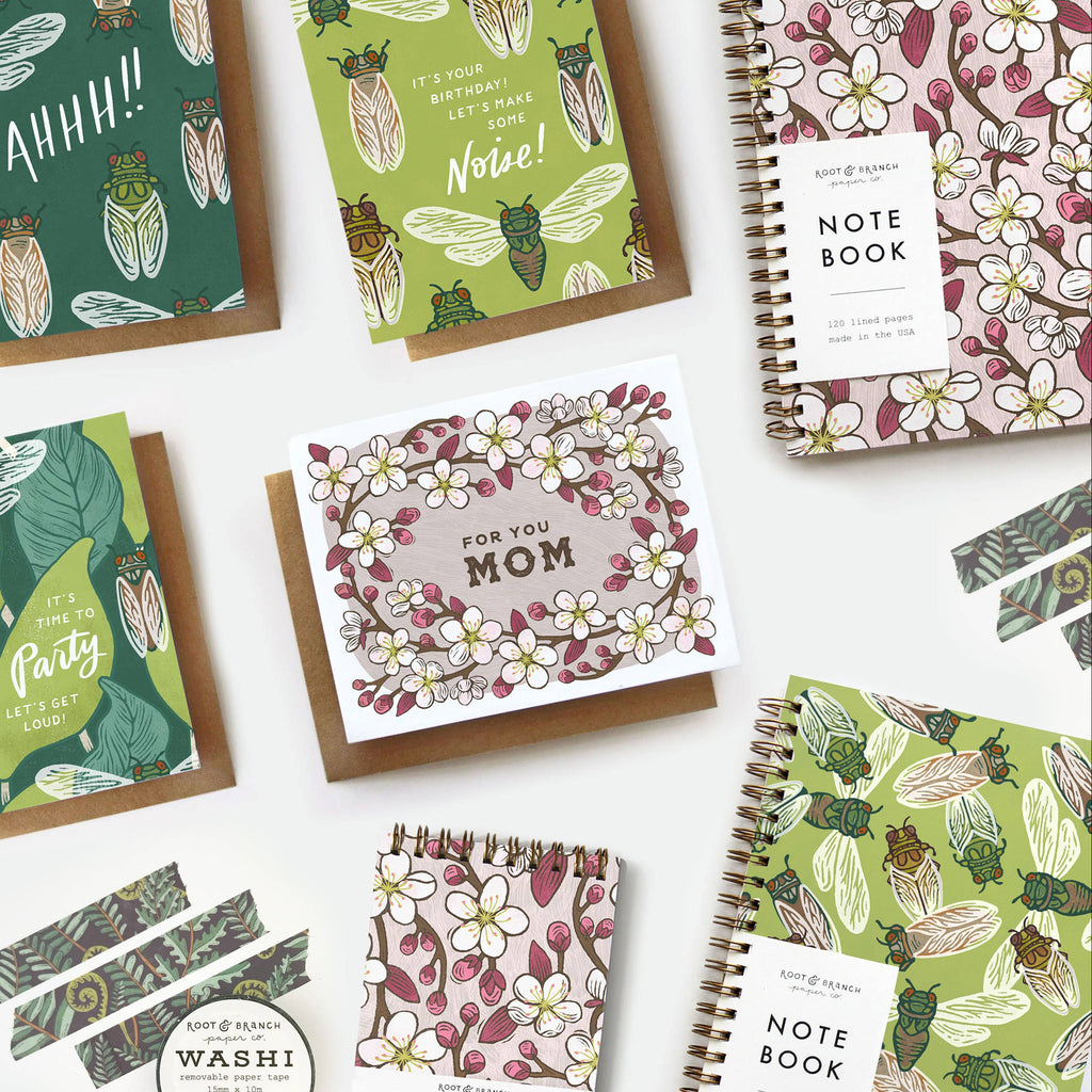 Cherry Blossom Spiral Bound Notebook - Freshie & Zero Studio Shop