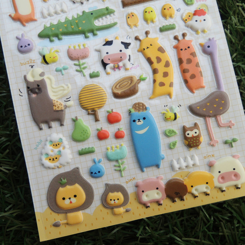 Animal Farm Puffy Stickers - Freshie & Zero Studio Shop