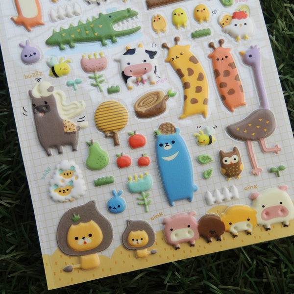 Animal Farm Puffy Stickers - Freshie & Zero Studio Shop