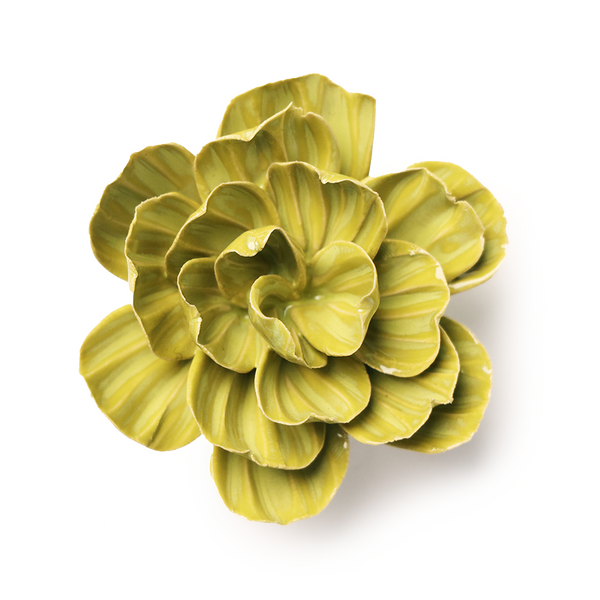 English Garden Ceramic Wall Flower: 3.25" Chartreuse Primrose - Freshie & Zero Studio Shop