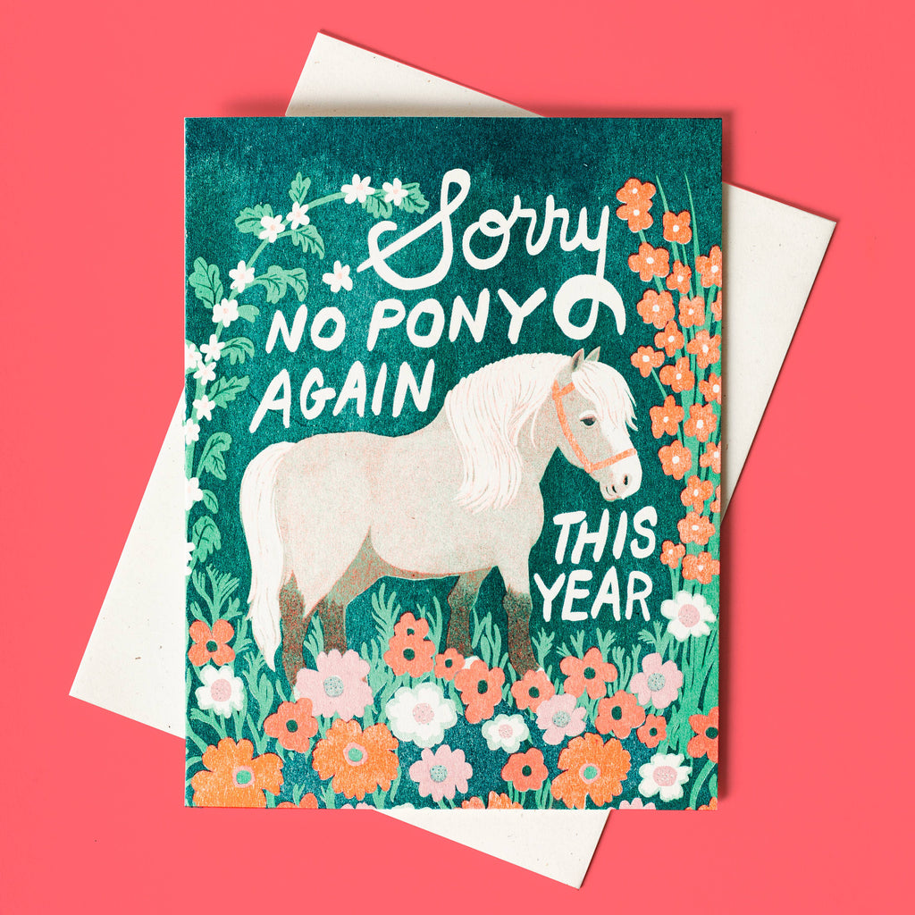 No Pony Birthday Card - Freshie & Zero Studio Shop