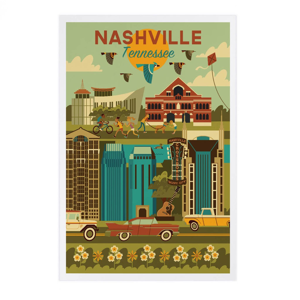 Nashville Geometric City Postcard - Freshie & Zero Studio Shop