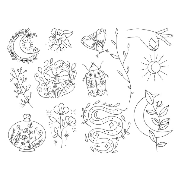 Moon Garden Stick & Stitch Embroidery Pack - Freshie & Zero Studio Shop