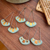 Turquoise and Gold Collar Ceramic Earrings - Freshie & Zero Studio Shop