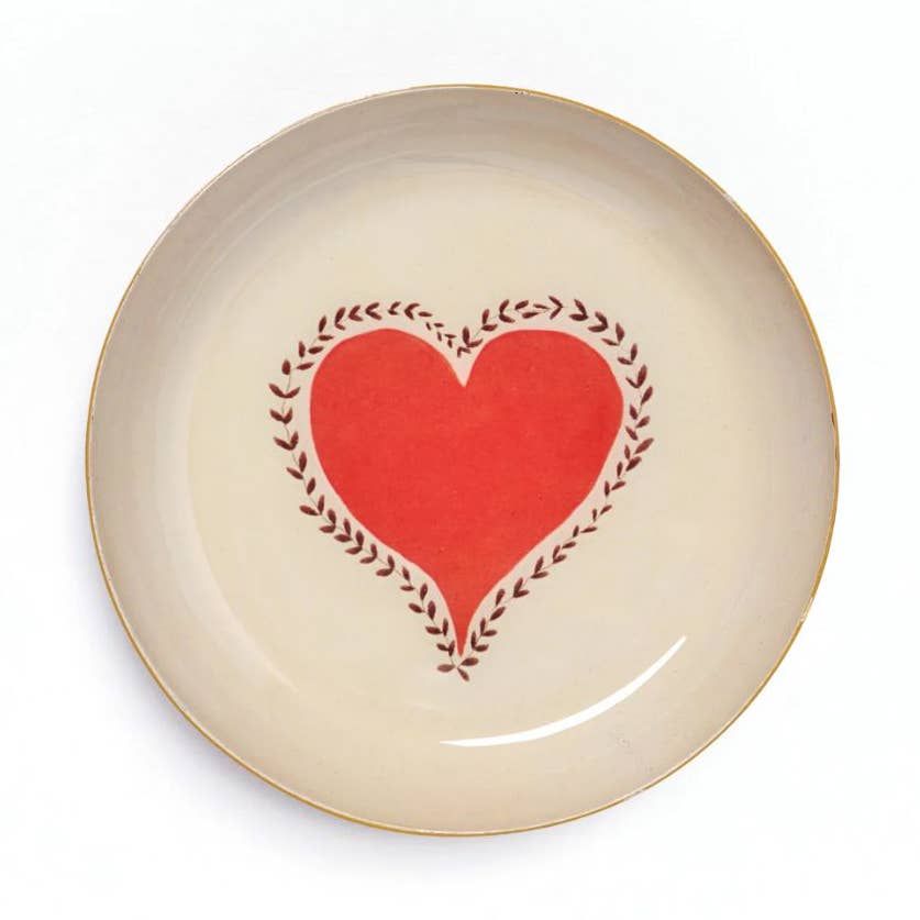 Round Enamel Tray - Heart - Freshie & Zero Studio Shop
