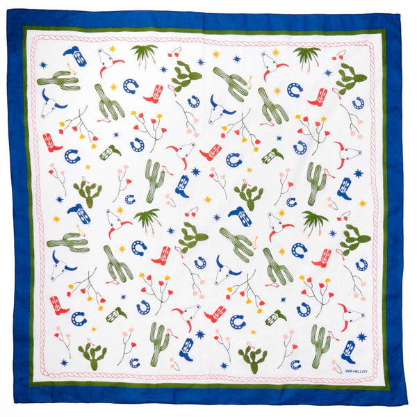 Western Print Cotton Scarf - Freshie & Zero Studio Shop
