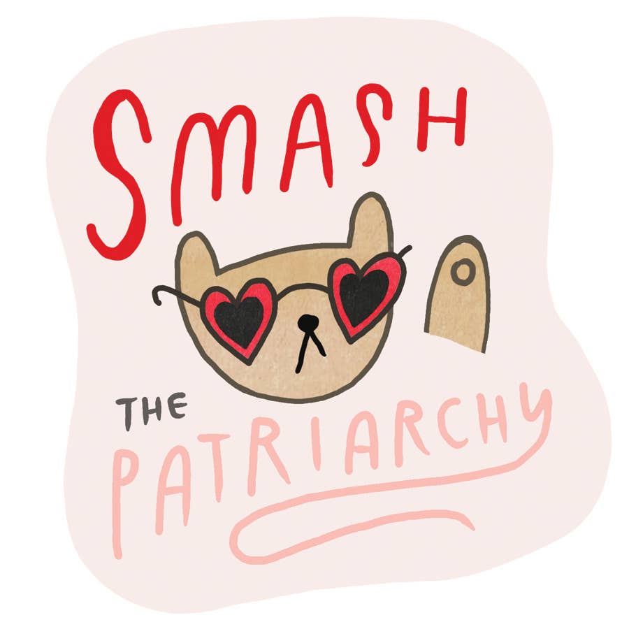 Smash the Patriarchy Cat Sticker - Freshie & Zero Studio Shop