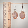 Nude Pink Oval Earrings with Gold Checkered Lines - Freshie & Zero Studio Shop