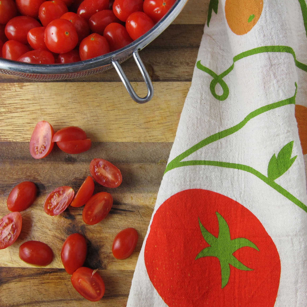TOMATO BASIL (Tomato, Basil) - Tea Towel Set of 2 - Freshie & Zero Studio Shop