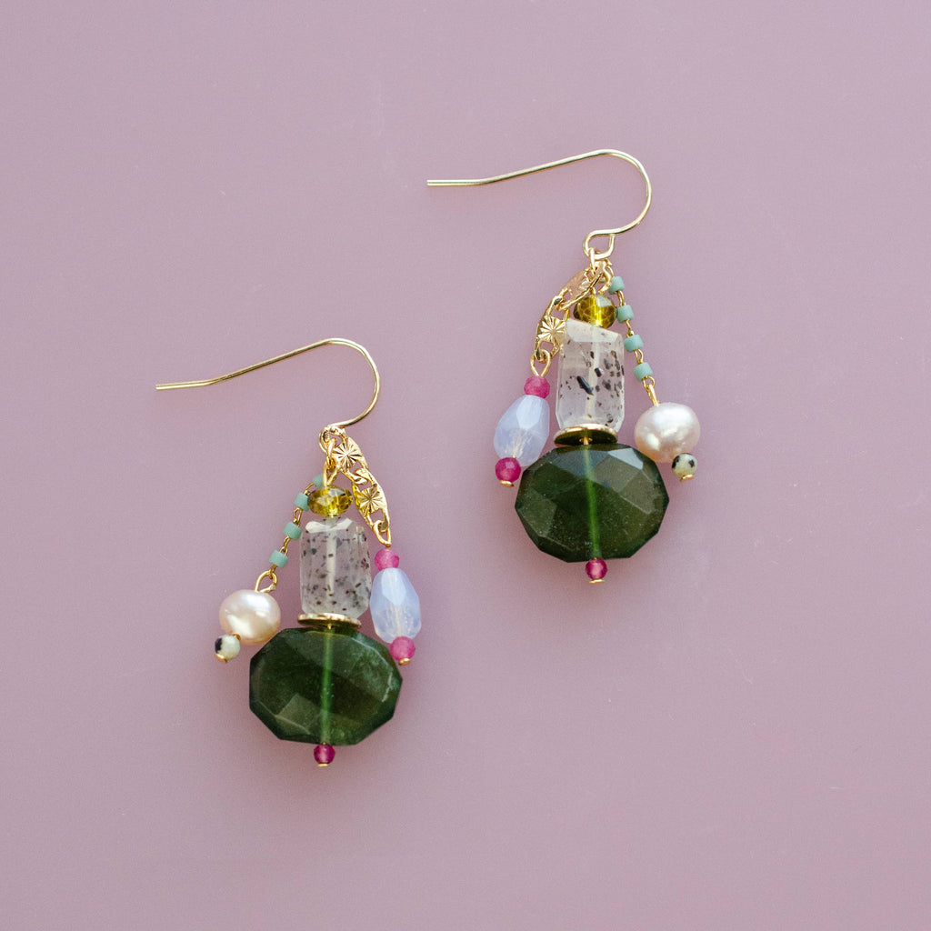 Gemstone Dangle Earrings - Freshie & Zero Studio Shop