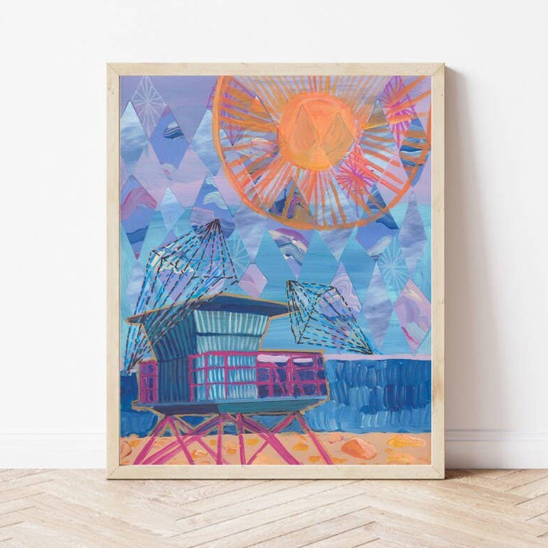 California Lifeguard Collage Print: 8×10 - Freshie & Zero Studio Shop
