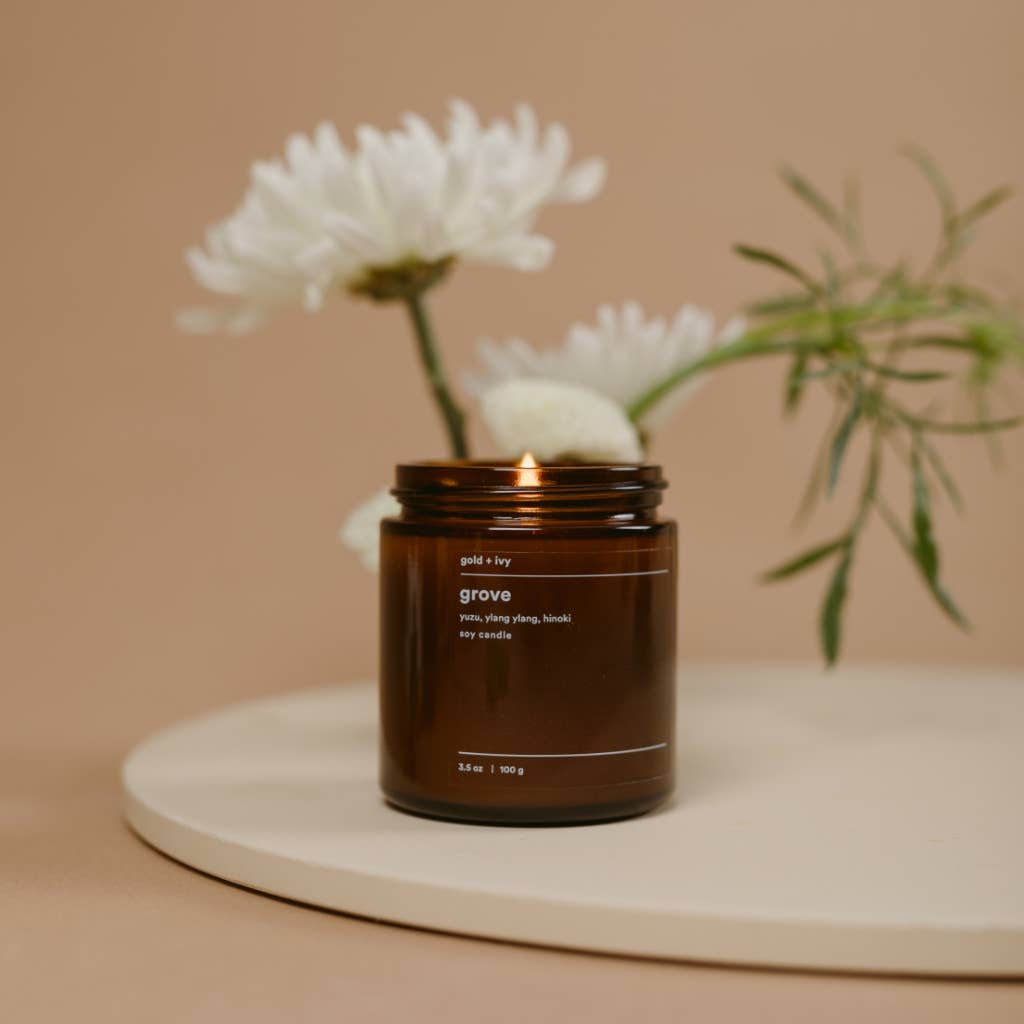 Grove soy candle - yuzu, ylang ylang, hinoki - Freshie & Zero Studio Shop
