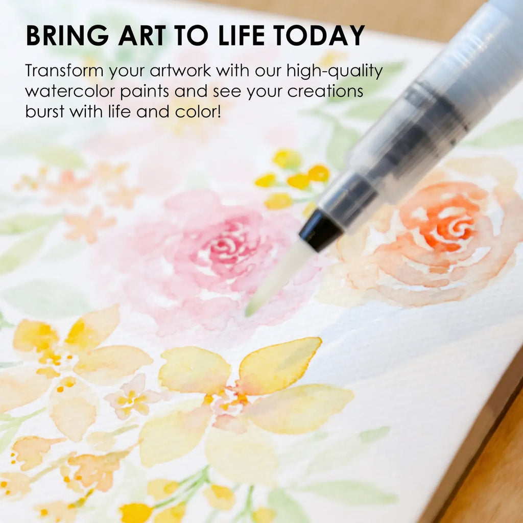 Watercolor Pocket Set of 12 with Brush: Floral - Freshie & Zero Studio Shop