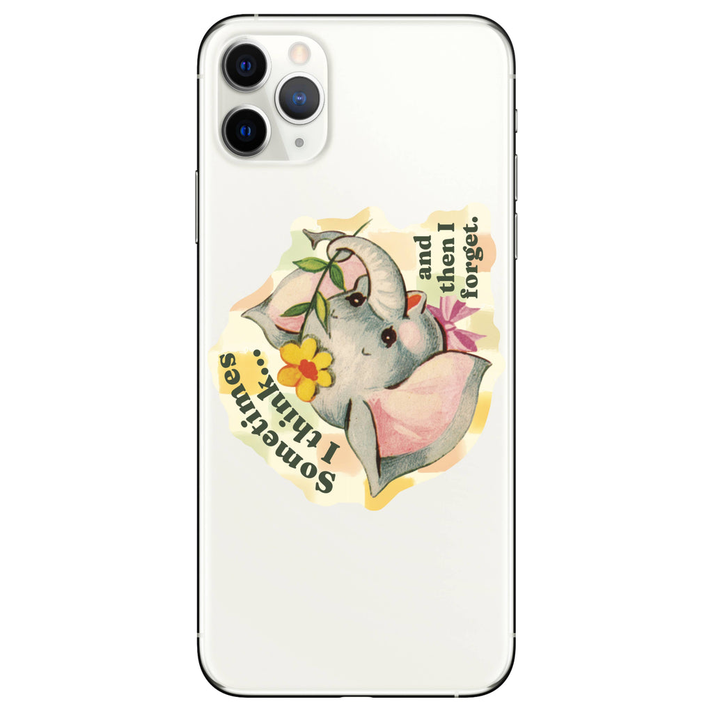 I Think and Forget Elephant Funny High Quality Vinyl Sticker - Freshie & Zero Studio Shop