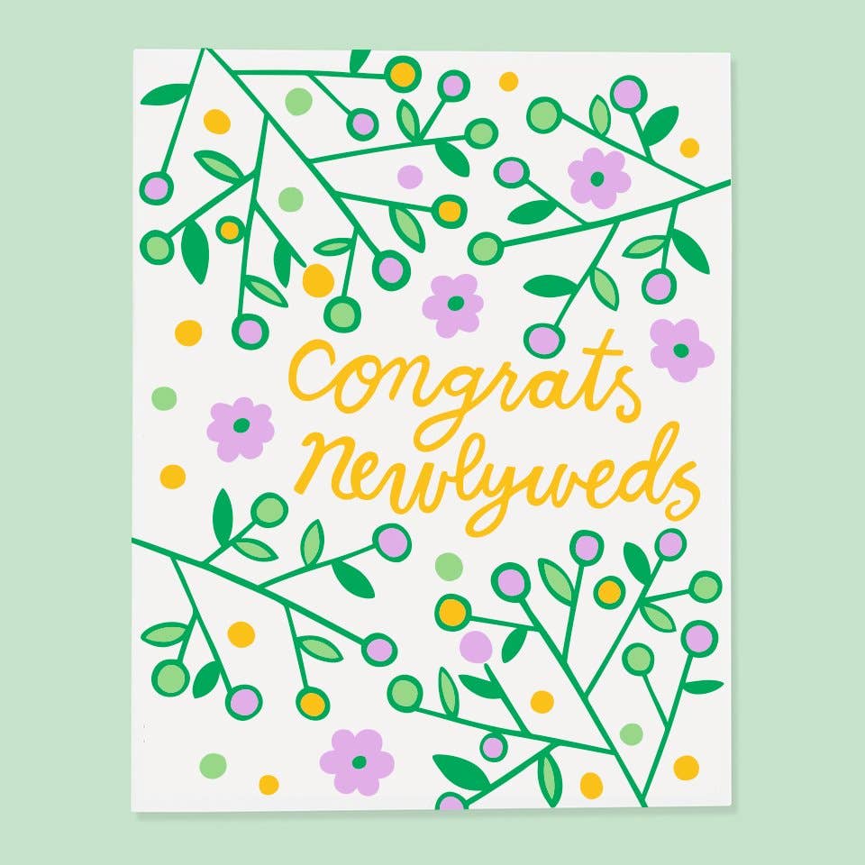 Newlyweds Floral Card | The Good Twin - Freshie & Zero Studio Shop