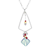 Silver Mosaic Lantern Necklace - purple, red, yellow - Freshie & Zero Studio Shop