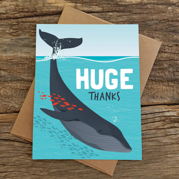Huge Thanks Whale Greeting Card - Freshie & Zero Studio Shop