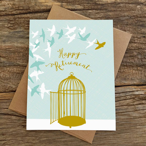 Flying Swallows Happy Retirement Card - Freshie & Zero Studio Shop