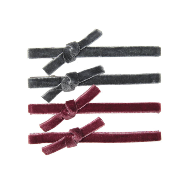 Dark Rose Shadow Velvet Covered Alligator Clips - Freshie & Zero Studio Shop