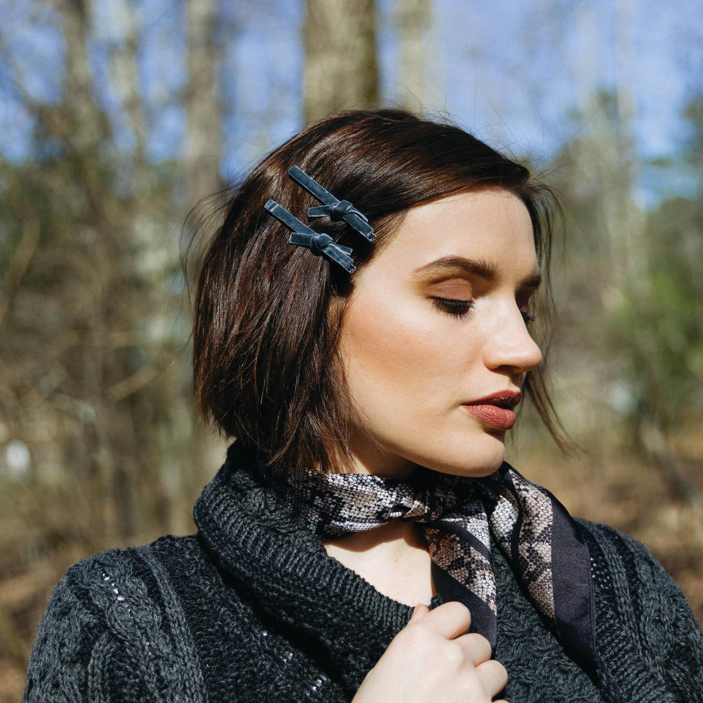 Dark Rose Shadow Velvet Covered Alligator Clips - Freshie & Zero Studio Shop