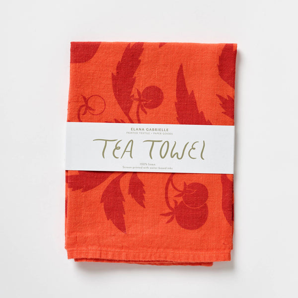 Tomato Tea Towel - Bestselling Bright Absorbent Linen - Freshie & Zero Studio Shop