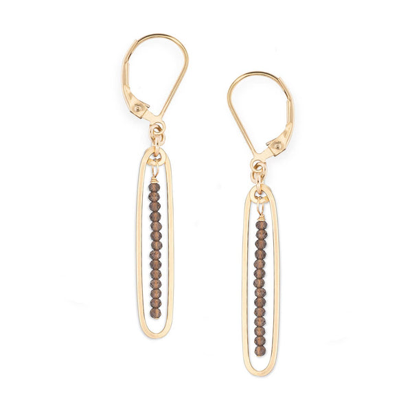 lyric earrings with smoky quartz - Freshie & Zero Studio Shop