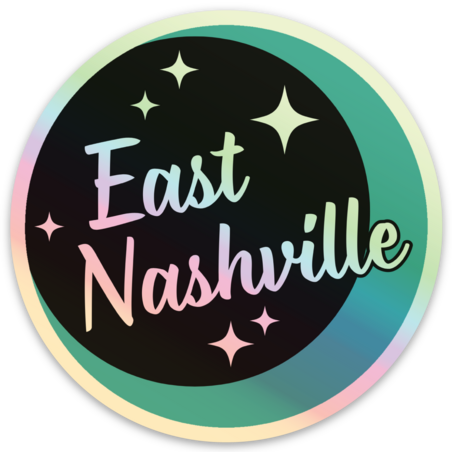 Moon and Stars East Nashville Holographic Sticker - Freshie & Zero Studio Shop