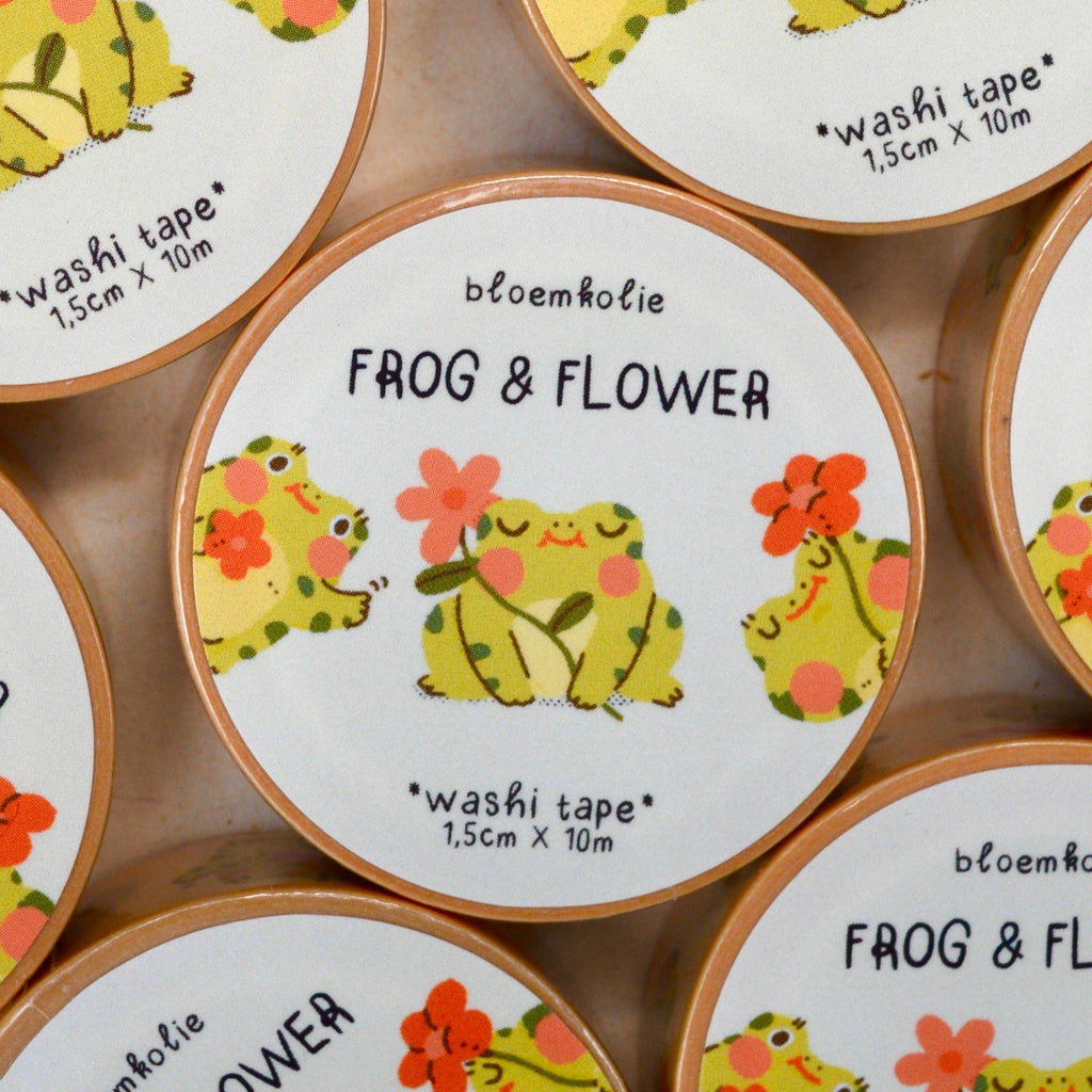 Frog & Flower Washi Tape - Freshie & Zero Studio Shop