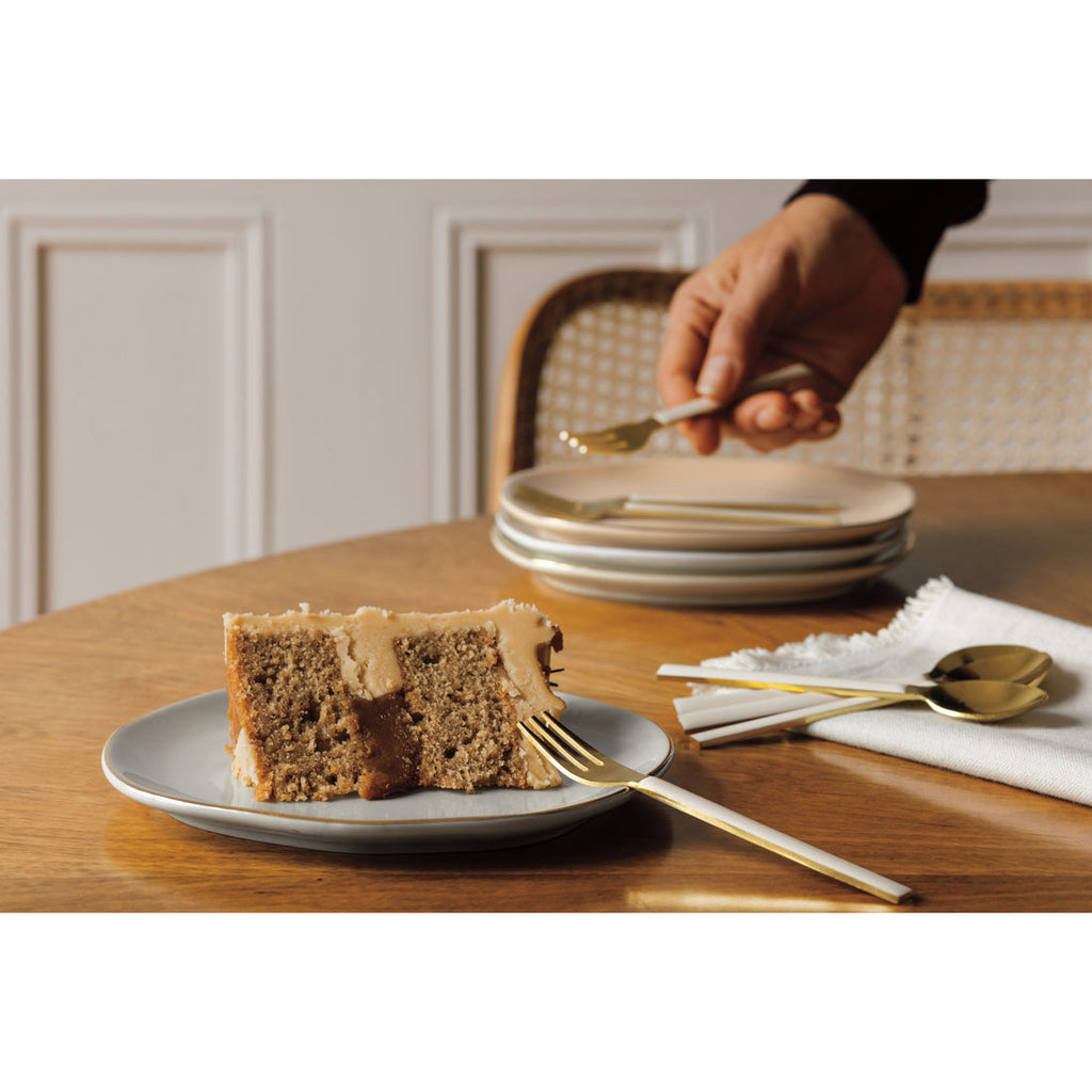 White and Gold Dessert Fork Set By Danica Heirloom - Freshie & Zero Studio Shop