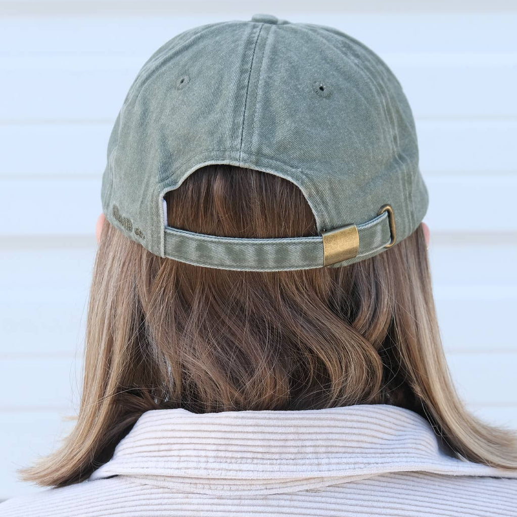 Washed Green Tomato Vine Embroidered Baseball Cap - Freshie & Zero Studio Shop