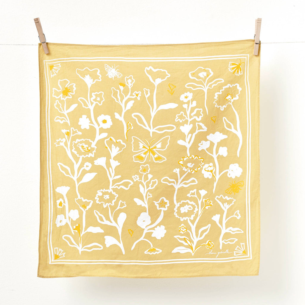 Blossoms Bandana - Screenprinted Cotton Nature-Inspired Gift - Freshie & Zero Studio Shop