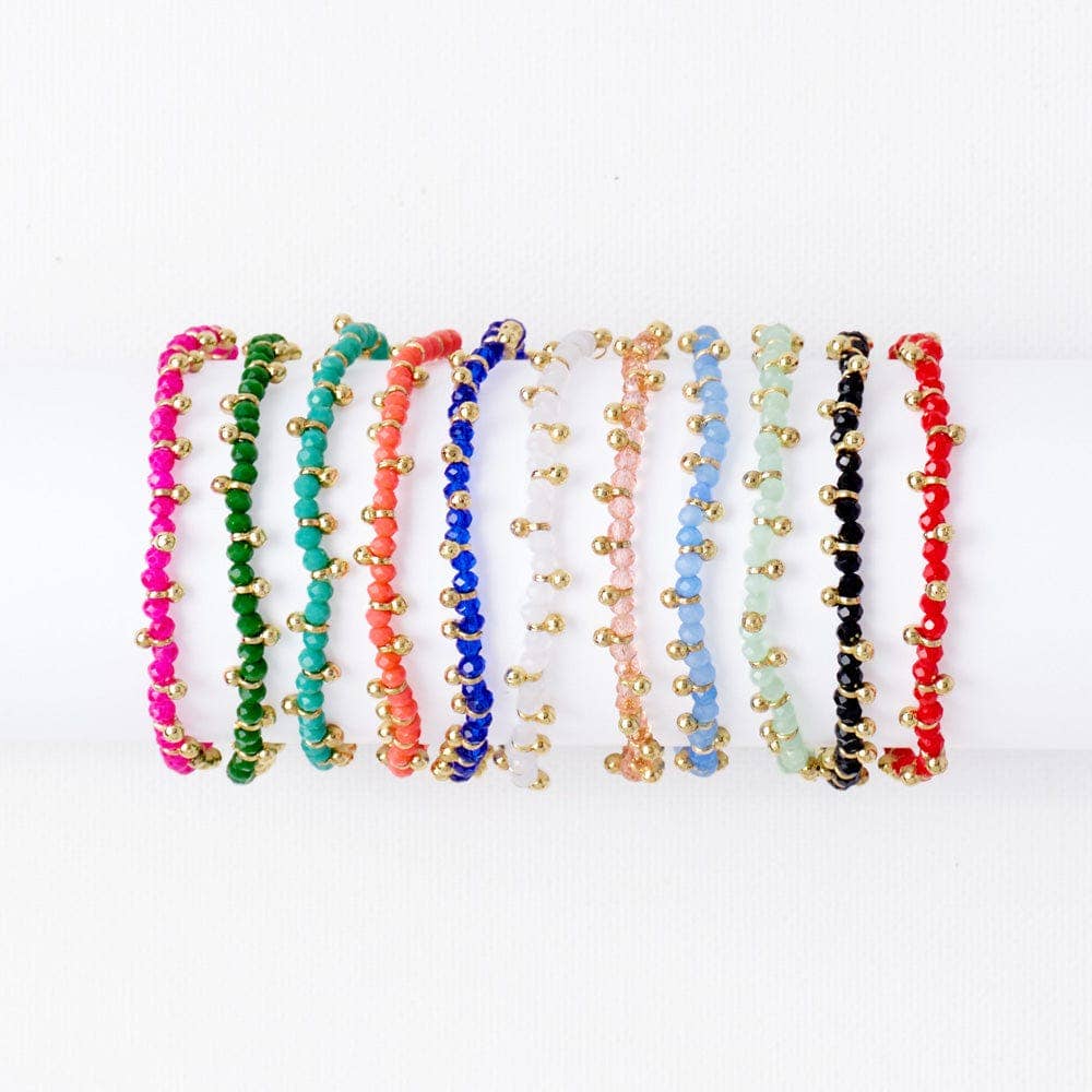 Kami Green and Gold Crystal Stretch Bracelet - Freshie & Zero Studio Shop