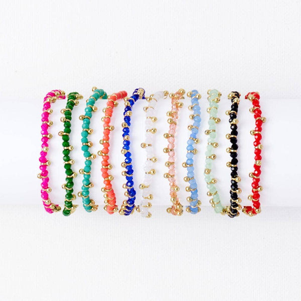 Kami Green and Gold Crystal Stretch Bracelet - Freshie & Zero Studio Shop