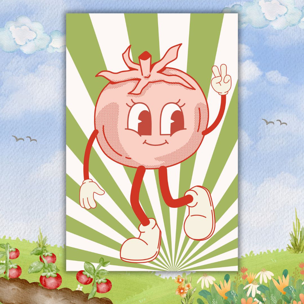 House 2'x3' Flag: Retro Tomato Dude 1st Edition - Freshie & Zero Studio Shop