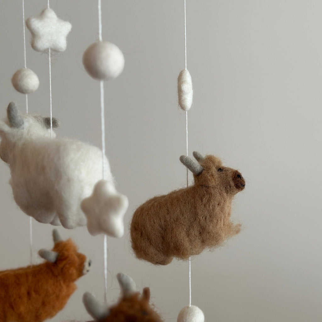 Felt Baby Mobile - Highland Cows - Freshie & Zero Studio Shop