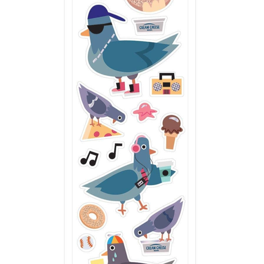 Peckish Pigeons Sticker Sheet by Pipsticks - Freshie & Zero Studio Shop