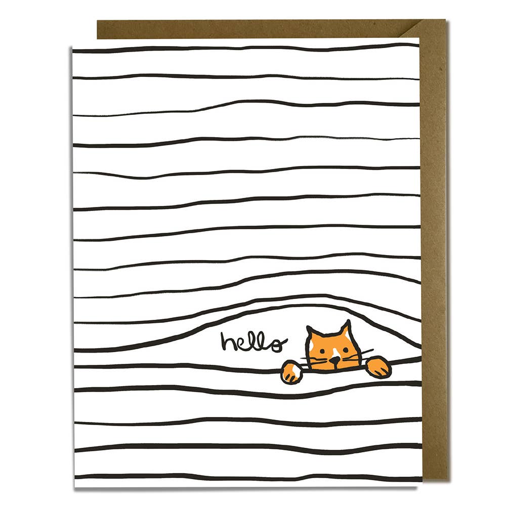 Hello Cat Greeting Card - Freshie & Zero Studio Shop