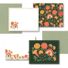 Green Botanical Luxury Stationery Set – 8 Flat Notecards - Freshie & Zero Studio Shop