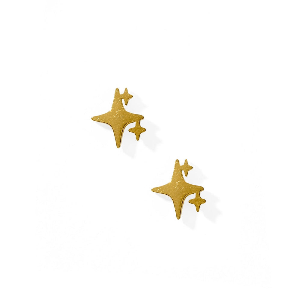 Estelle Gold Sparkle Emoji Flatback Waterproof Stud Earrings - Freshie & Zero Studio Shop