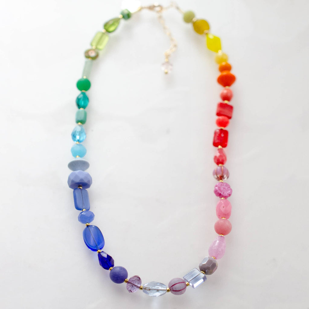 Rainbow Beaded Colorful Necklace - Freshie & Zero Studio Shop